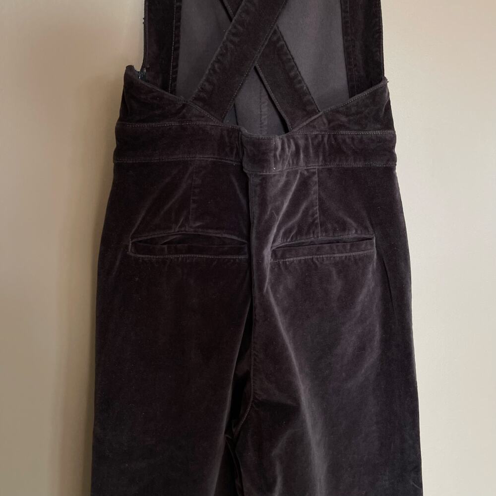 FRAME Le Velveteen Velvet Jumpsuit In Black Wide Leg Overalls Size XS Sexy Chic - Picture 14 of 16